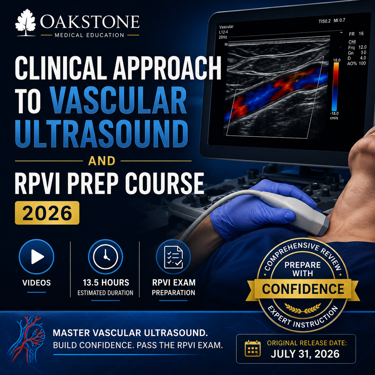 Oakstone Clinical Approach to Vascular Ultrasound and RPVI Prep Course 2026